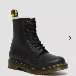 Dr. Martens 1460 Serena Black Fur-Lined Women's Boots